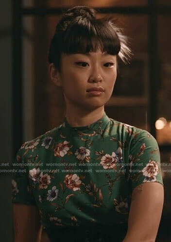 Monica’s green floral mini dress on Take Two