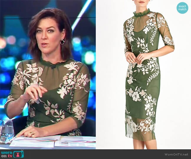 Moss and Spy Mirabell Dress worn by Gorgi Coghlan on The Project