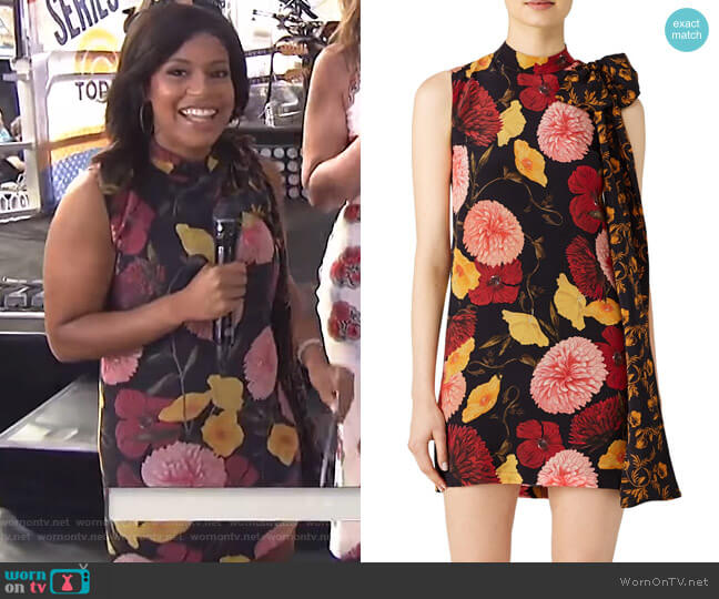 Mother of Pearl Tie Detail Floral Dress worn by Sheinelle Jones on Today
