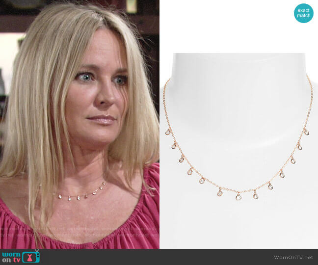 Nadri Shaker Crystal Necklace in Rose Gold worn by Sharon Newman (Sharon Case) on The Young and the Restless