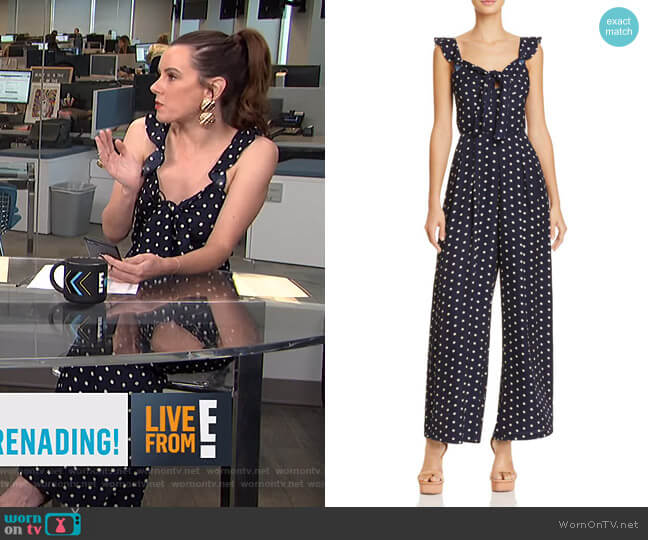 Lucy Paris Polka Dot Wide-Leg Jumpsuit worn by Melanie Bromley on E! News
