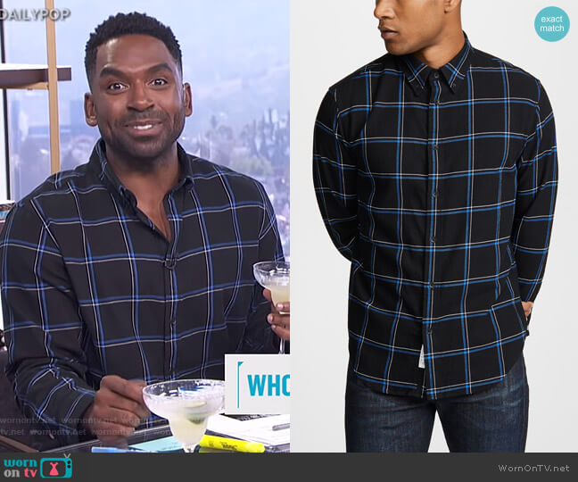 Rag & Bone Fit 2 Tomlin Shirt worn by Justin Sylvester on E! News