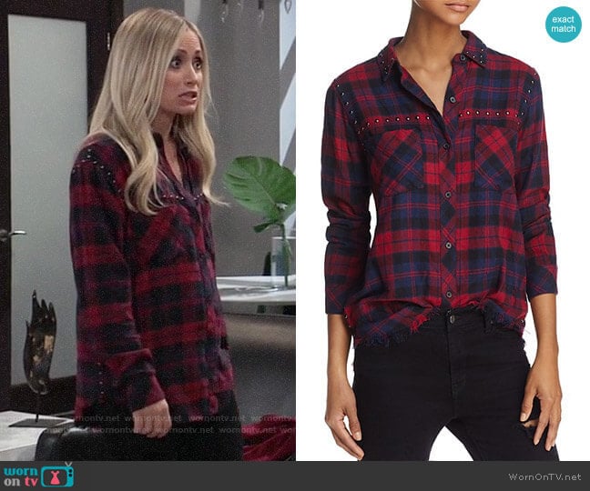 Rails Rex Studded Shirt worn by Lulu Spencer Falconeri (Emme Rylan) on General Hospital