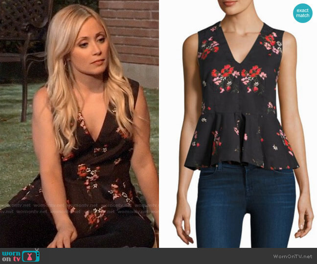 Rebecca Taylor Marguerite Top worn by Lulu Spencer Falconeri (Emme Rylan) on General Hospital