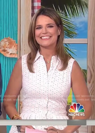 Savannah’s white eyelet shirtdress on Today