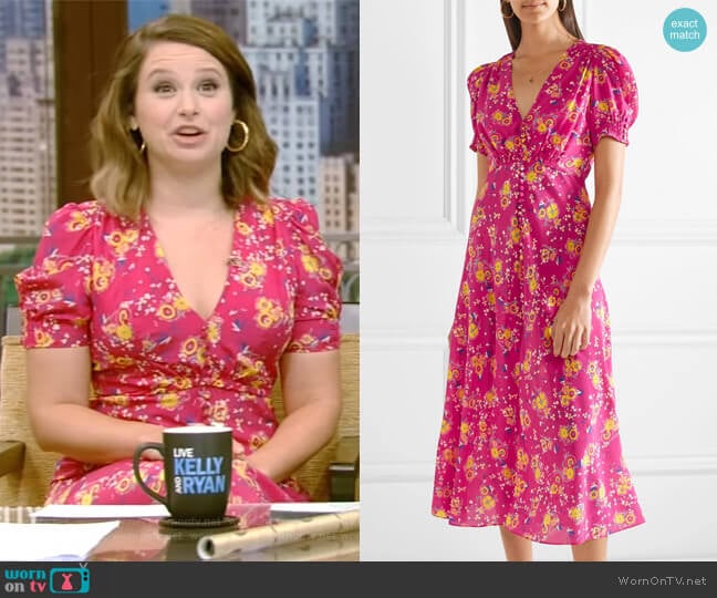 Saloni Lea Silk Midi Dress