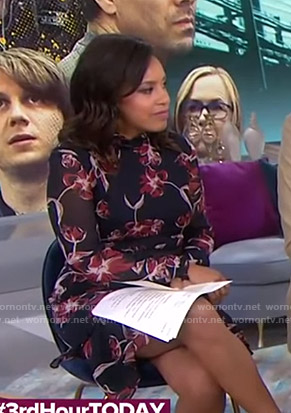 Sheinelle’s black floral ruffled dress on Today