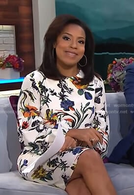 Sheinelle’s white floral mini dress on Today