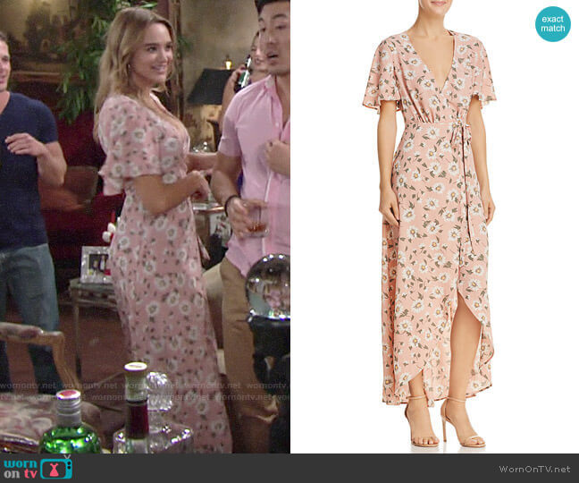 Show Me Your Mumu Marianne Maxi Wrap Dress in Daisy Duke worn by Summer Newman (Hunter King) on The Young and the Restless