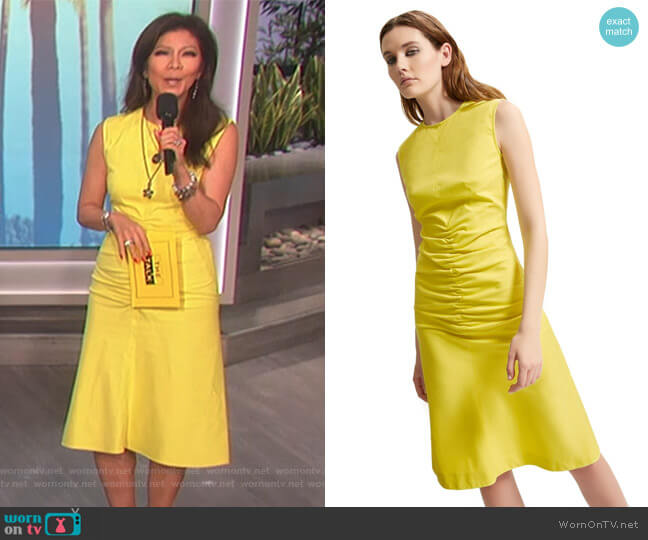 Sportmax Ruched Gabardine Shift Dress worn by Julie Chen on The Talk