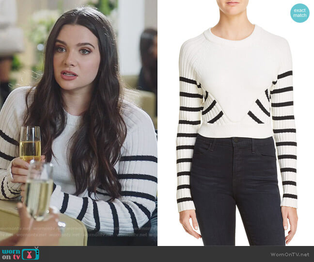 T by Alexander Wang Striped Crop Sweater worn by Jane Sloan (Katie Stevens) on The Bold Type