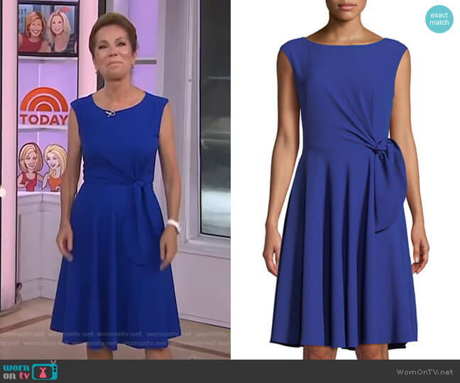 Tahari ASL Bow-Front Sleeveless Crepe Dress worn by Kathie Lee Gifford on Today
