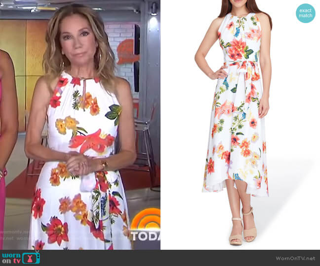 Tahari ASL Sleeveless Floral Chiffon Midi Dress worn by Kathie Lee Gifford on Today