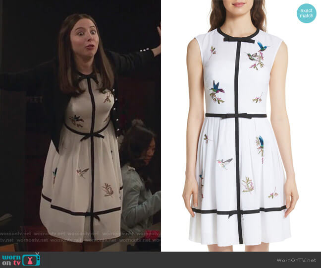 Ted Baker Bow Trim Embroidered Dress worn by Esther Povitsky (Esther Povitsky) on Alone Together