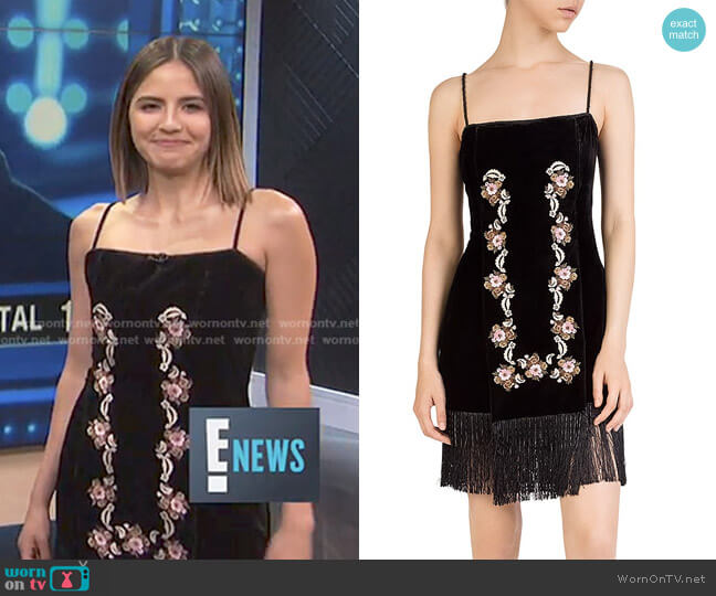 The Kooples Embroidered Velvet Dress worn by Erin Lim on E! News