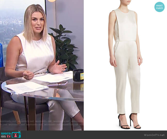 Theory Remaline Sleeveless Crepe Jumpsuit worn by Carissa Loethen Culiner on E! News