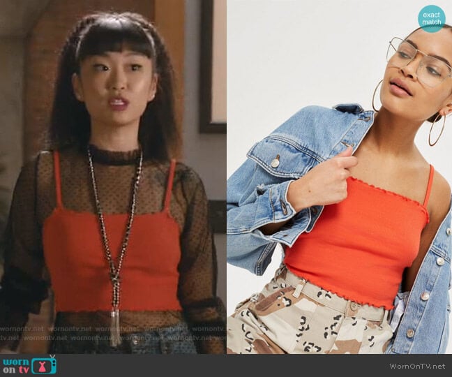 Topshop Riley Camisole worn by Monica (Alice Lee) on Take Two