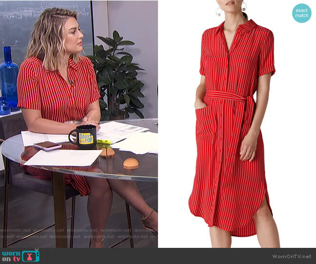 Whistles Montana Stripe Shirtdress worn by Carissa Loethen Culiner on E! News