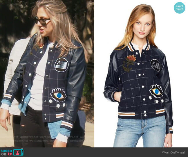 William Rast Bettie Varsity Jacket worn by Gina Kirschenheiter on The Real Housewives of Orange County