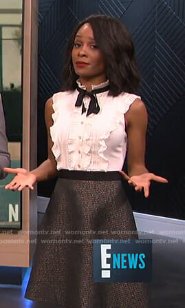 Zuri’s ruffled tie neck dress on E! News