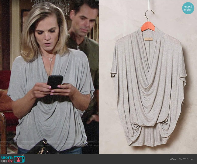 Language Diminuendo Draped Top worn by Phyllis Newman (Gina Tognoni) on The Young and the Restless