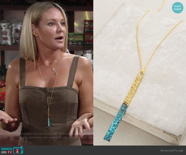 Matchstick Pendant Necklace from Anthropologie worn by Sharon Newman (Sharon Case) on The Young and the Restless