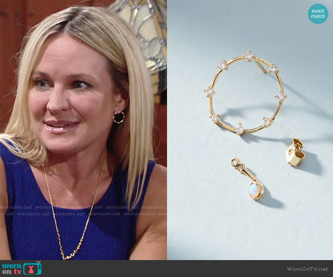 Nova Front Back Earrings from Anthropologie worn by Sharon Newman (Sharon Case) on The Young and the Restless