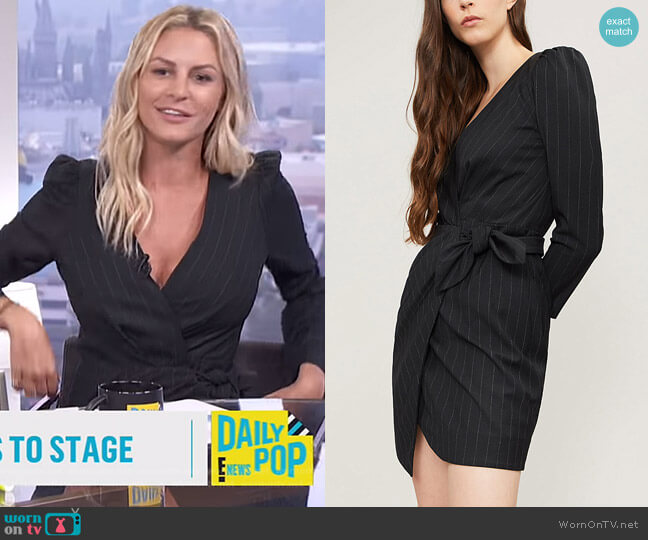 BA&SH Pinstriped woven mini dress worn by Morgan Stewart on E! News