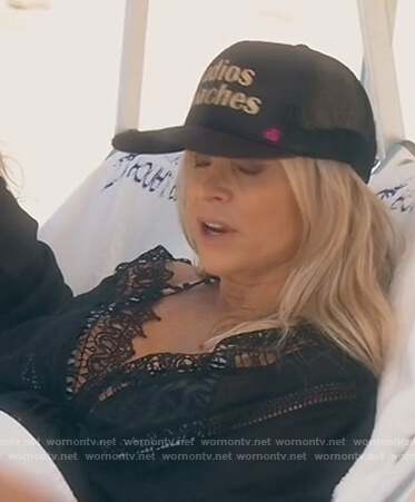 Tamra’s black v-neck lace cover-up on The Real Housewives of Orange County