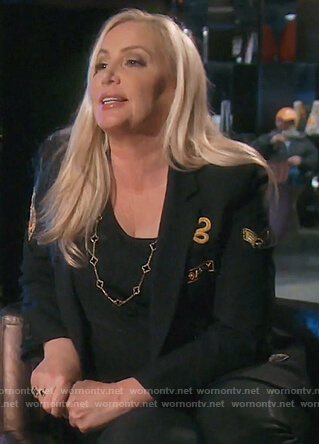 Shannon’s black patch blazer on The Real Housewives of Orange County