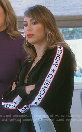 Kelly’s black velvet Givenchy jacket on The Real Housewives of Orange County