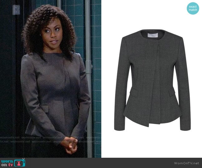 BOSS Jadela Blazer worn by Jordan Ashford (Briana Nicole Henry) on General Hospital