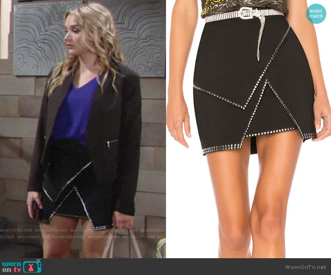 By the Way Carly Studded Mini Skirt worn by Summer Newman (Hunter King) on The Young and the Restless