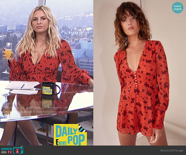 C/Meo Collective Sweet Thing Playsuit worn by Morgan Stewart on E! News
