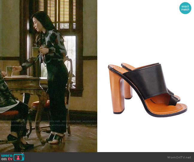 Céline Phoebe Philo Collection Slide Sandals worn by Joan Watson (Lucy Liu) on Elementary