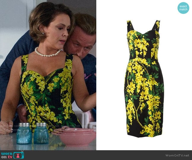 Dolce & Gabbana Acacia Print Dress worn by Coralee Armstrong (Alyssa Milano) on Insatiable