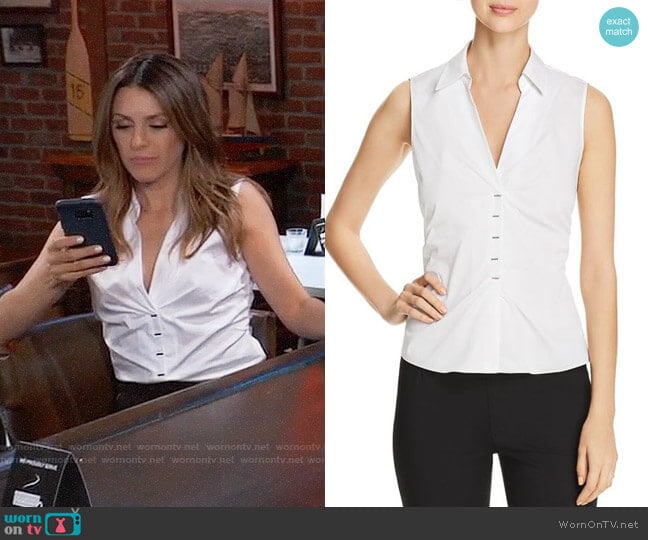 Elie Tahari Vichi Top worn by Margaux Dawson (Elizabeth Hendrickson) on General Hospital