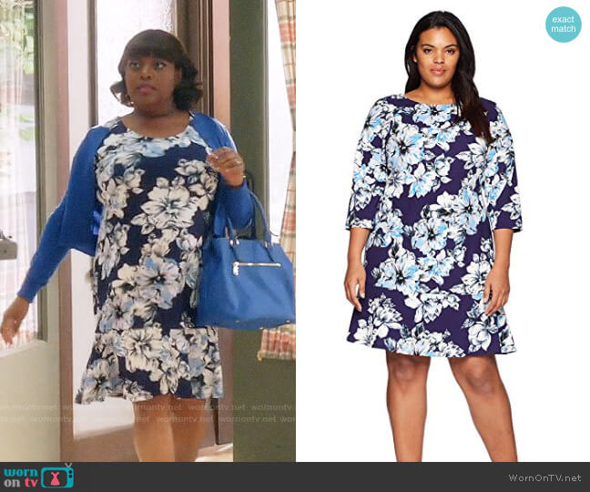 Eliza J Floral Drop Waist Dress worn by Anne Flatch (Sherri Shepherd) on Trial and Error