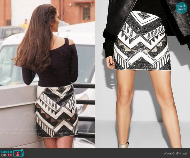 Express Sequin Mini Skirt worn by Brittainy Taylor on Very Cavallari