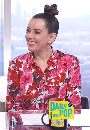 Melanie’s pink floral print blouse on E! News Daily Pop