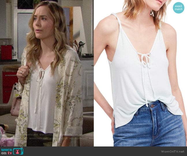 Free People Scarlett Tank by Free People We the Free worn by Hope Logan (Annika Noelle) on The Bold and the Beautiful