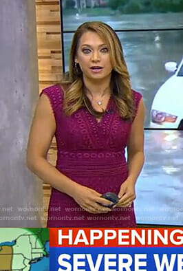 Ginger’s purple v-neck lace dress on Good Morning America
