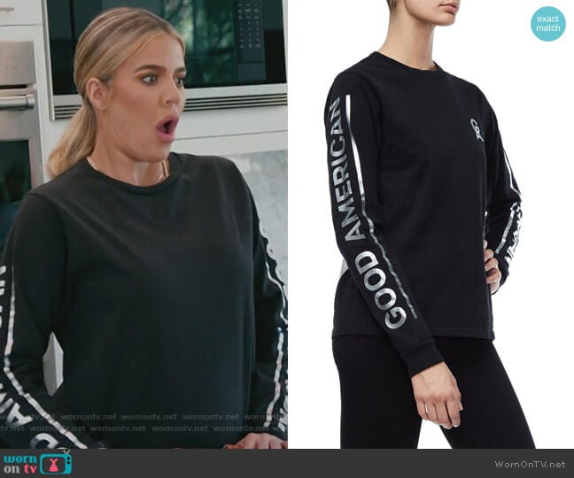 Good American Goodie's Flag Skater Tee worn by Khloe Kardashian on Keeping Up with the Kardashians