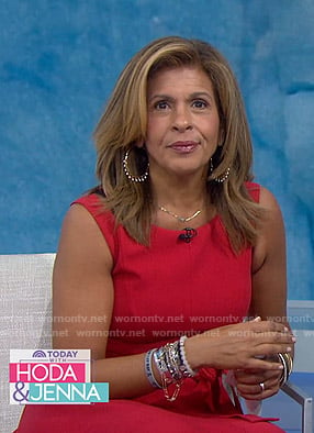 Hoda’s red tie waist dress on Today
