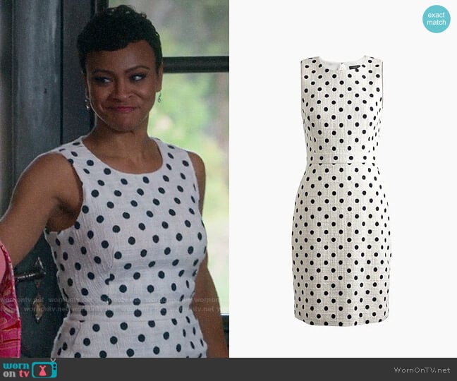 J. Crew Sheath Dress in Polka Dot Textured Tweed worn by Etta Mae Barnard (Carly Hughes) on Insatiable