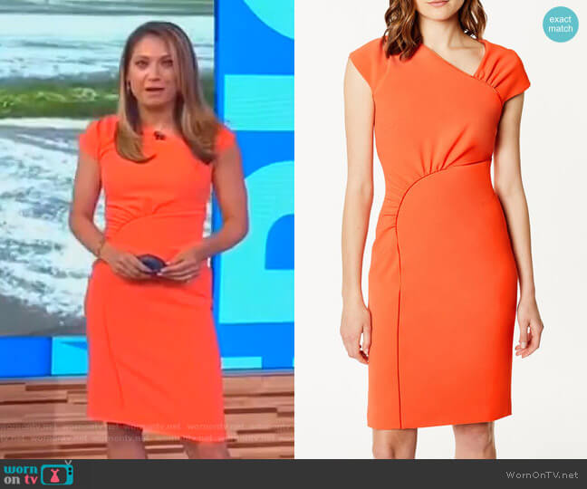 Karen Millen Gathered Dress worn by Ginger Zee on Good Morning America