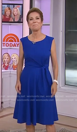 Kathie’s blue tie waist dress on Today