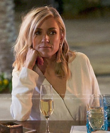 Kristin’s white romper and pink fringe earrings on Very Cavallari