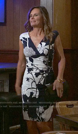 Lucy’s navy and white floral dress on General Hospital