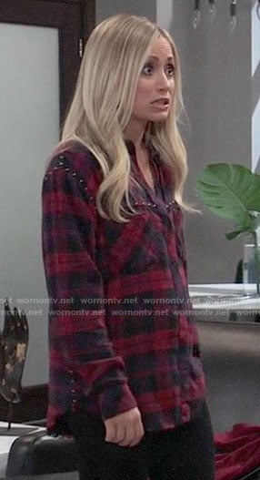 Lulu’s studded plaid shirt on General Hospital